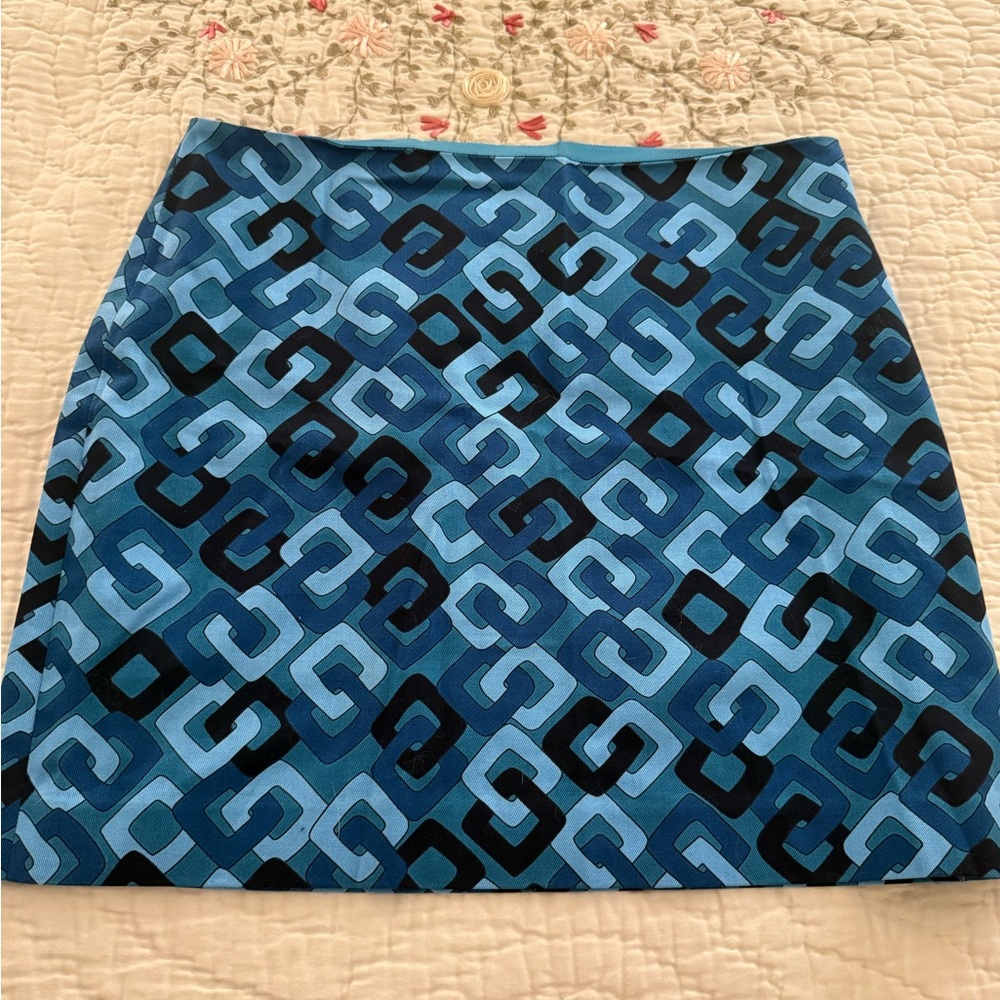 Michael Kors Blue Patterned Mini Skirt